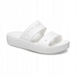Klapki Dla Dorosłych Crocs Baya Platform. Brązowe klapki Crocs, bez wzorów, z materiału, bez obcasa. Za 139.99 zł.