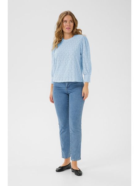 Kaffe Bluzka w kolorze błękitnym rozmiar: XXL. Niebieskie bluzki Kaffe, xxl, bez wzorów, bez kołnierzyka, bez ramiączek. Za 54.95 zł.