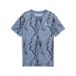 Młodzieżowa koszulka Essentials TRAIN ALL DAY z mieszanki poliestru PUMA. Niebieskia bluzki Puma, m, bez wzorów, młodzieżowe, bez kołnierzyka, bez ramiączek. Za 89.00 zł.