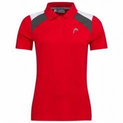 Koszulka polo damska CLUB 22 Tech. Czerwone koszulki polo Head, l, bez wzorów, z poliesteru, bez kołnierzyka, bez ramiączek. W wyprzedaży za 140.00 zł.