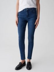 OPUS Dżinsy "Enja" - Skinny fit - w kolorze granatowym rozmiar: 42/L28. Niebieskie jeansy Opus, l, z aplikacjami. Za 234.95 zł.