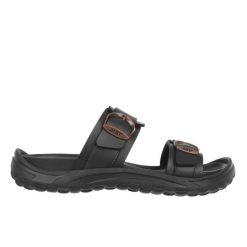 Damskie sandały MBT Fuji II. Czarne sandały MBT, bez wzorów, z gumy, eleganckie, bez obcasa, bez zapięcia. Za 381.50 zł.