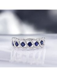 DIAMOND & CO Złoty pierścionek "Tarlac" z diamentami rozmiar: 48. Niebieskie pierścionki Diamond & Co, z diamentem, złote. Za 1,522.99 zł.