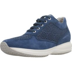 Buty GEOX D HAPPY A Niebieski. Niebieskie trekkingi Geox, ze skóry, trekkingowe. Za 426.99 zł.