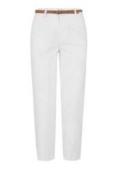 Bawełniane spodnie R-LANA. Białe spodnie materiałowe Volcano, l, bez wzorów, z bawełny, z standardowym stanem. Za 149.99 zł.