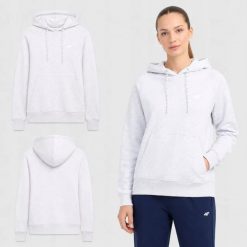BLUZA DAMSKA 4F SPORTOWA Z KAPTUREM NIEROZPINANA XS SZARA KOLOR SZARY. Szare bluzy 4f, l, bez wzorów, z bawełny, z kapturem. Za 109.00 zł.