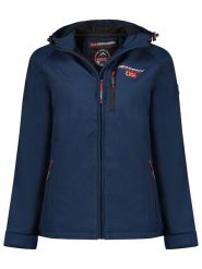 Geographical Norway Kurtka softshellowa "Tacer" w kolorze granatowym rozmiar: L. Niebieskie kurtki sportowe Geographical Norway, l, bez wzorów, bez kaptura, outdoorowe. Za 184.02 zł.