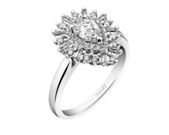 Pierścionek z białego złota z diamentami - SI1/G - 0,85 ct - próba 585. Białe pierścionki Apart, z diamentem, złote. Za 17,990.00 zł.
