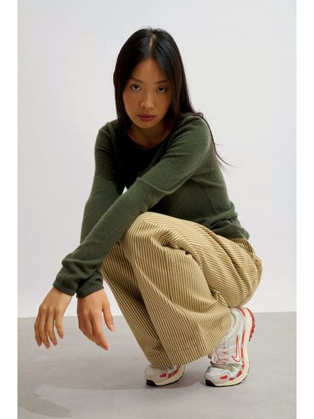 AUTHENTIC CASHMERE Kaszmirowy sweter "Epéna" w kolorze khaki rozmiar: S. Brązowe swetry AUTHENTIC CASHMERE, s, bez wzorów, z kaszmiru, bez ramiączek. Za 361.99 zł.