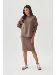 TATUUM Spódnica dzianinowa w kolorze jasnobrązowym rozmiar: S. Brązowe spódnice Tatuum, s, bez wzorów, z dzianiny, midi. Za 109.52 zł.