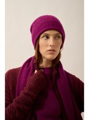 Just Cashmere Kaszmirowa czapka "Cleo" w kolorze bordowym rozmiar: onesize. Czerwone czapki Just Cashmere, bez wzorów, z kaszmiru. Za 143.99 zł.