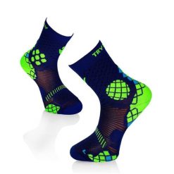 Niebiesko-żółte skarpetki kompresyjne do biegania. Niebieskie skarpety TRY TO FLY, bez wzorów. W wyprzedaży za 67.34 zł.