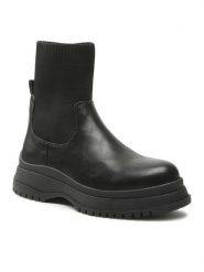 Jenny Fairy Botki WS3180-1 Czarny. Czarne botki Jenny Fairy, bez wzorów, ze skóry, bez obcasa, na płaskiej podeszwie, bez zapięcia. Za 99.99 zł.