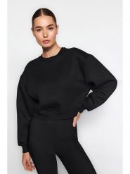 Trendyol Bluza w kolorze czarnym rozmiar: L. Czarne bluzy Trendyol, l, bez wzorów, z bawełny, bez kaptura. Za 57.06 zł.