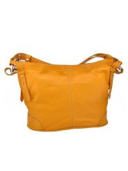 ORE10 Skórzana torebka "Roers" w kolorze musztardowym - 34 x 24 x 12 cm rozmiar: onesize. Pomarańczowe torby na ramię ORE10, bez wzorów, z materiału, na ramię, bez dodatków. Za 396.95 zł.