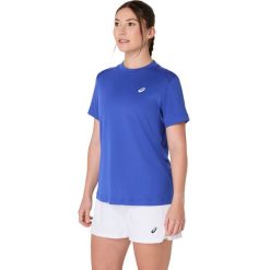 Koszulka damska Asics. Niebieskie bluzki Asics, bez wzorów, sportowe, bez kołnierzyka, bez ramiączek. Za 189.50 zł.