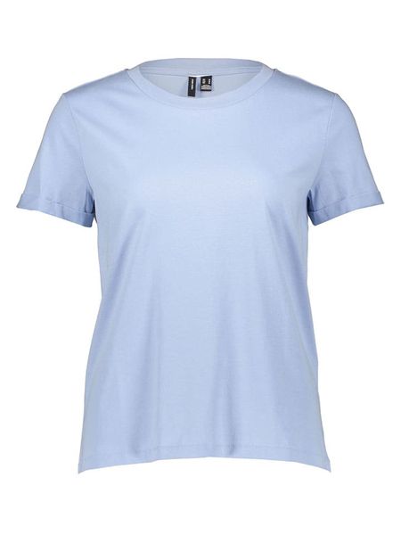Vero Moda Koszulka w kolorze błękitnym rozmiar: L. Niebieskie bluzki Vero Moda, l, bez wzorów, z bawełny, bez kołnierzyka, bez ramiączek. Za 51.95 zł.