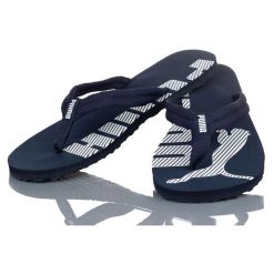 Klapki Japonki Damskie Puma Epic Flip V2. Niebieskie klapki Puma, bez wzorów, z materiału, bez obcasa. Za 95.90 zł.