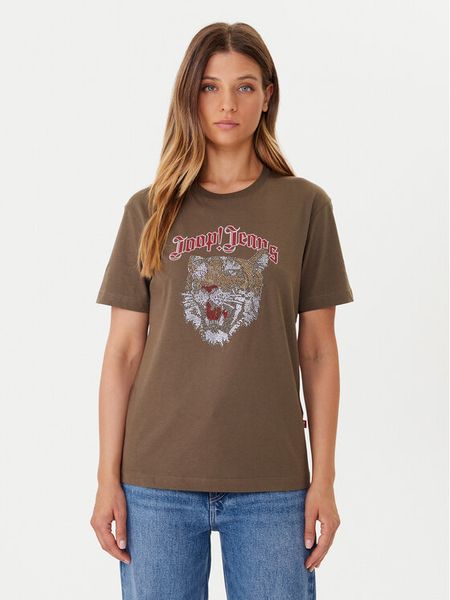 JOOP! Jeans T-Shirt Tanasia 30048568 Zielony Regular Fit. Zielone t-shirty Joop! Jeans, l, bez wzorów, z bawełny, bez kołnierzyka, bez ramiączek. Za 239.99 zł.