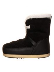 Moon Boot Skórzane botki zimowe "EVX IGLOO" w kolorze czarnym rozmiar: 41-42. Czarne botki Moon Boot, na zimę, bez wzorów, bez obcasa, bez zapięcia. Za 609.95 zł.