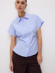 Taliowana koszula z bawełną - wielobarwny. Koszule Reserved, l, bez wzorów, z bawełny, bez kołnierzyka, bez ramiączek. Za 89.99 zł.