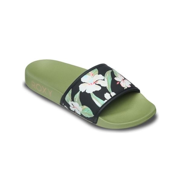 Sandały dla Kobiety SLIPPY IV Zielony. Zielone sandały Roxy, bez wzorów, z gumy, sportowe, bez obcasa, bez zapięcia. Za 129.99 zł.