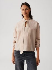 OPUS Bluzka w kolorze beżowym rozmiar: 34. Brązowe bluzki Opus, bez wzorów, bez kołnierzyka, bez ramiączek. Za 143.99 zł.