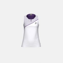 SPIRIT Damski Top Tenisowy. Białe topy Head, bez wzorów, z asymetrycznym kołnierzem, bez ramiączek. Za 230.00 zł.