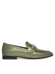Eva Minge Lordsy CYNIA-LT2513-37 Zielony. Zielone lordsy Eva Minge, bez wzorów, ze skóry, bez obcasa, bez zapięcia. Za 399.99 zł.