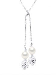 Pearl Addict Srebrny naszyjnik z perłami - dł. 42 cm rozmiar: onesize. Białe naszyjniki Pearl Addict, z perłą, srebrne. Za 217.99 zł.