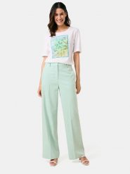 Gerry Weber Spodnie w kolorze błękitnym rozmiar: 40. Niebieskie spodnie materiałowe Gerry Weber, na co dzień, bez wzorów, z materiału, z podwyższonym stanem. Za 214.70 zł.