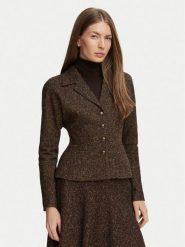 Luisa Spagnoli Marynarka Svolta 543937 Brązowy ciemny Cropped Fit. Brązowe marynarki i żakiety LUISA SPAGNOLI, bez wzorów. Za 2,189.00 zł.