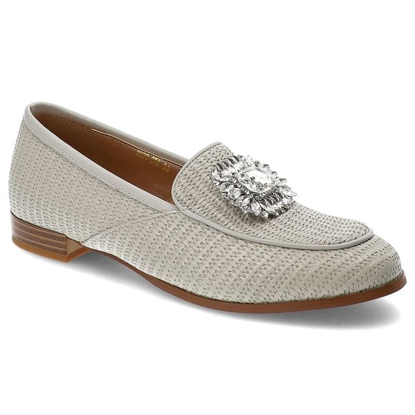 Szare Półbuty S. Barski Modne Obuwie Damskie Z Elegancką Broszką. Szare sukienki S.BARSKI, na co dzień, s, bez wzorów, eleganckie, bez kołnierzyka, bez ramiączek. Za 246.99 zł.