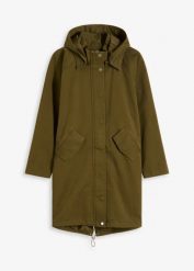 Parka hydrofobowa. Zielone parki bonprix, bez kaptura. Za 369.99 zł.