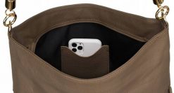 Shopperka skórzana Peterson [DH] PTN TWP-011 beżowa. Brązowe shopper Peterson, bez wzorów, ze skóry, na ramię, bez dodatków. Za 436.00 zł.