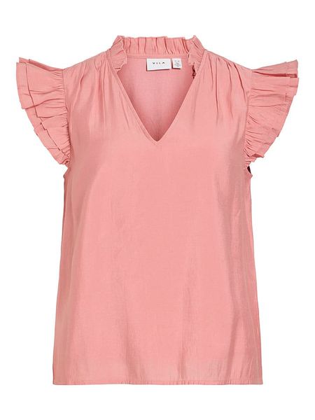 Vila Bluzka w kolorze jasnoróżowym rozmiar: 42. Różowe bluzki Vila, bez wzorów, bez kołnierzyka, bez ramiączek. Za 133.91 zł.