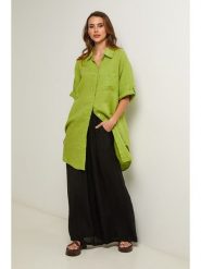 Fleur de Lin Lniana tunika "Berline" w kolorze zielonym rozmiar: XL. Zielone tuniki Fleur de Lin, xl, bez wzorów, ze lnu, bez kołnierzyka, bez ramiączek. Za 189.95 zł.