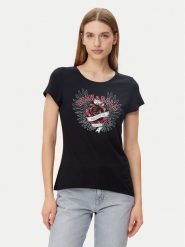 Morgan T-Shirt 251-DREBEL Czarny Regular Fit. Czarne t-shirty Morgan, m, bez wzorów, z bawełny, bez kołnierzyka, bez ramiączek. Za 89.99 zł.