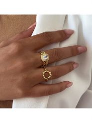 Les Petites Précieuses Pozłacany pierścionek z cyrkoniami rozmiar: 56. Żółte pierścionki Les Petites Précieuses, z cyrkonią, pozłacane. Za 165.99 zł.