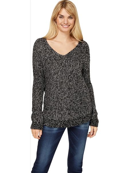 Heine Sweter w kolorze czarnym rozmiar: 40. Czarne swetry Heine, bez wzorów, ze splotem, bez ramiączek. Za 61.17 zł.