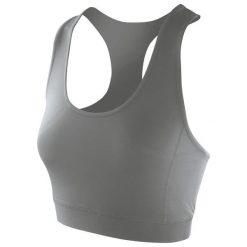 Top Damski / Damski Impact Softex Crop Top. Szare koszulki sportowe SPIRO, bez wzorów, bez ramiączek. Za 73.99 zł.