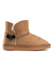 ISLAND BOOT Botki zimowe "Jofrey" w kolorze jasnobrązowym rozmiar: 37. Brązowe botki Island Boot, na zimę, bez wzorów, z materiału, bez obcasa, bez zapięcia. Za 149.31 zł.