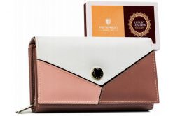 Portfel skórzany Peterson [DH] PTN RD-21-GCL-Y różowy. Czerwone portfele Peterson, bez wzorów, ze skóry. Za 103.98 zł.