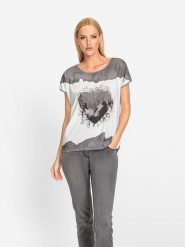 Heine Koszulka w kolorze szaro-białym rozmiar: 46. Białe bluzki Heine, bez wzorów, bez kołnierzyka, bez ramiączek. Za 69.99 zł.