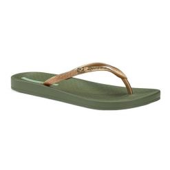 Japonki damskie Ipanema Anatomic Brasilidade. Zielone klapki Ipanema, bez wzorów, bez obcasa. Za 66.99 zł.