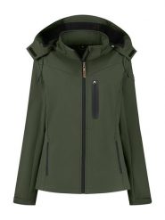 TRAVELIN' Kurtka softshellowa "Hella" w kolorze khaki rozmiar: 44. Brązowe kurtki sportowe Travelin', z aplikacjami, ze skóry, bez kaptura, outdoorowe. Za 222.94 zł.