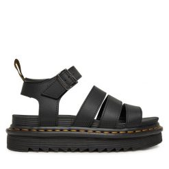 Sandały Dr. Martens. Czarne sandały Dr. Martens, bez wzorów, bez obcasa, na płaskiej podeszwie, bez zapięcia. Za 479.99 zł.
