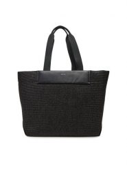 Calvin Klein Torebka Ck Raffia Large Shopper K60K613025 Czarny. Czarne shopper Calvin Klein, bez wzorów, z tworzywa sztucznego, bez dodatków. Za 349.99 zł.