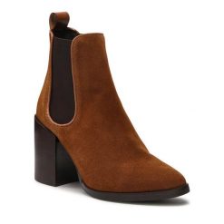 Botki Rage Age. Brązowe botki Rage Age, bez wzorów, bez obcasa, na słupku, bez zapięcia. Za 649.99 zł.