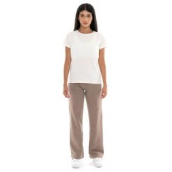 Koszulka Damen-Kurzarm z Leone 1947 Nigdy bez plakietki. Białe bluzki LEONE 1947 APPAREL, bez wzorów, z bawełny, sportowe, bez kołnierzyka, bez ramiączek. W wyprzedaży za 69.02 zł.